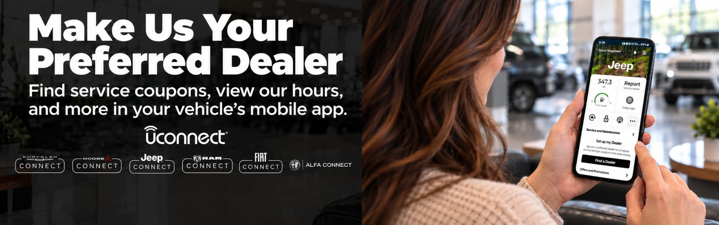 uconnect® make us your preferred dealer | Lincoln Chrysler Dodge & Jeep in Lincoln IL
