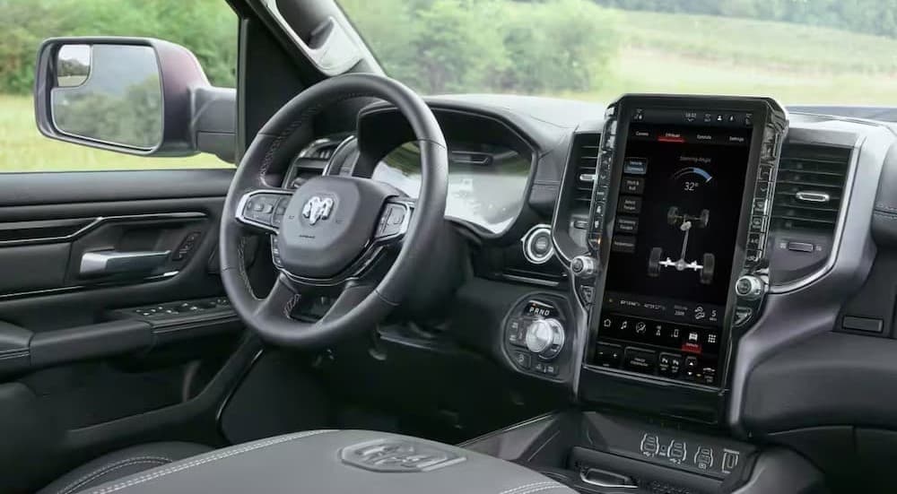 The black dash in a 2026 Ram 1500.