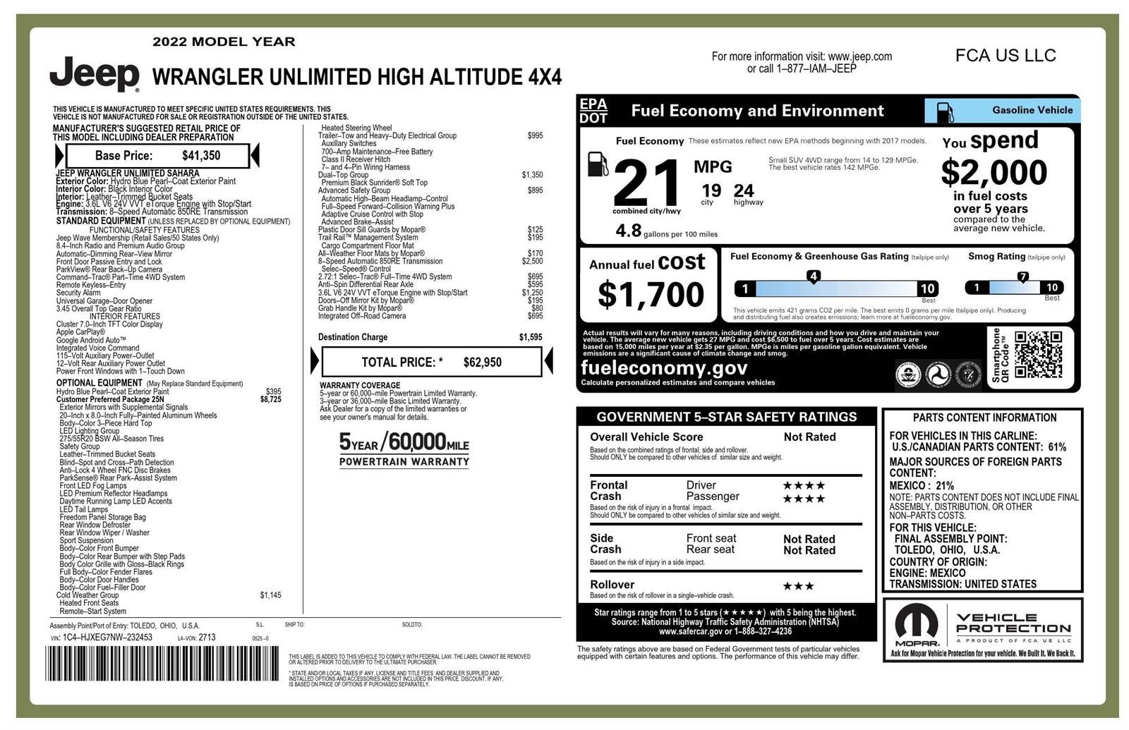 2022 Jeep Wrangler Unlimited High Altitude