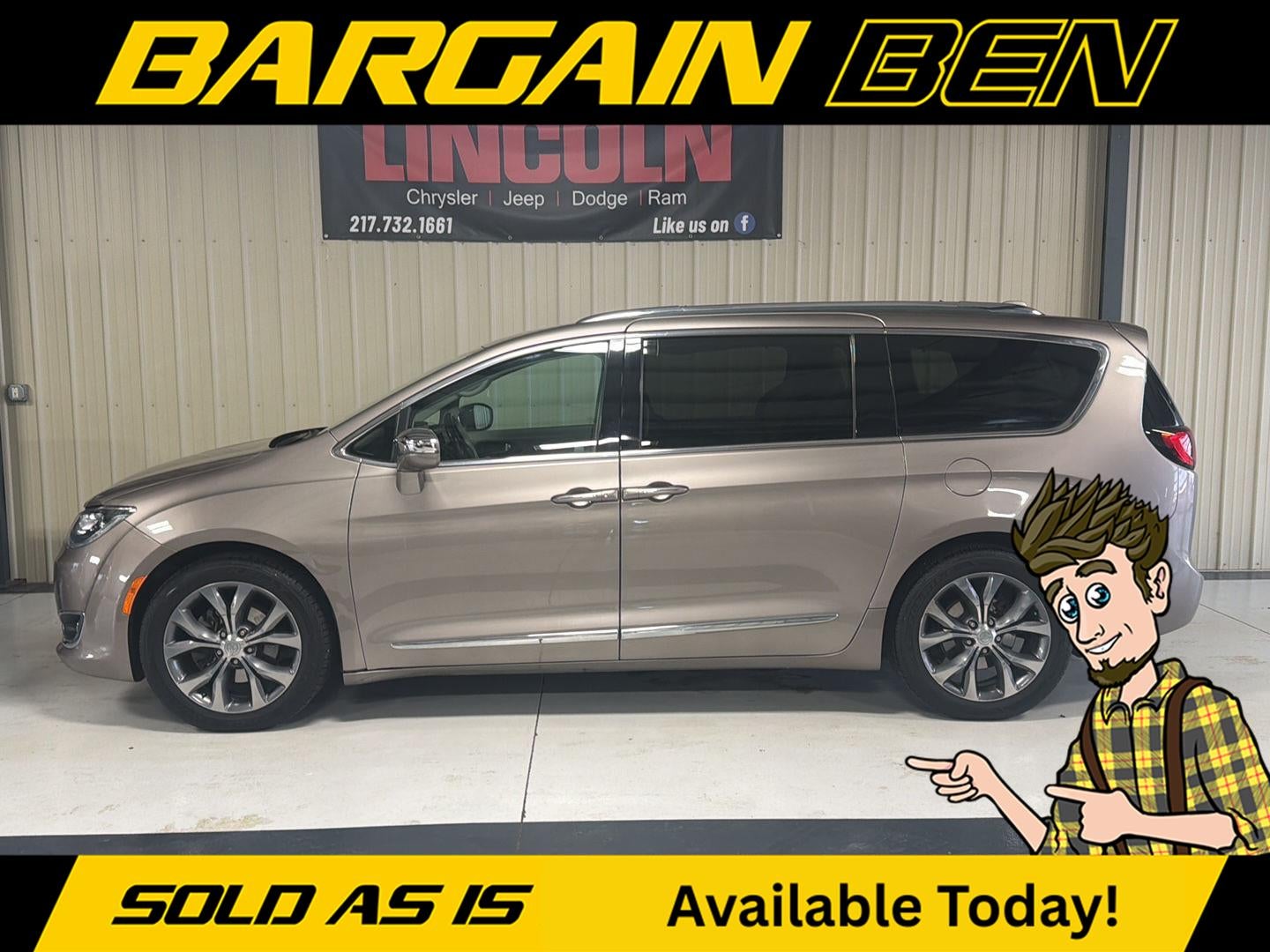 Used 2017 Chrysler Pacifica Limited with VIN 2C4RC1GG9HR762767 for sale in Lincoln, IL